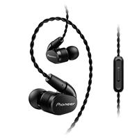 Pioneer SE-CH5T (K) Hi-Res Audio In-Ear hoofdtelefoon (over-the-ear-kabel, krimpvrij, gevlochten design, bedieningselement, microfoon, oproepnamefunctie, voor iPhone, Android smartphones), zwart