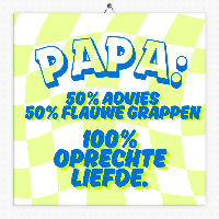 Tekst tegeltje 100% papa