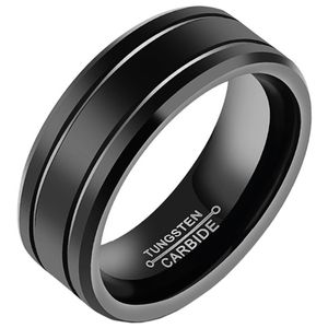 Zwarte Wolfraam heren ring 8mm-19mm