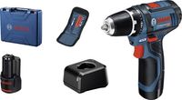 Bosch Blauw GSR 12V-15 Accuschroefboormachine | 12V 2.0Ah Li-ion in koffer + Bitset 060186810G