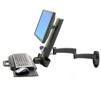 Ergotron Combo Arm Serie 200 Monitor-wandbeugel 1-voudig 25,4 cm (10) - 61,0 cm (24) Zwart Toetsenbordhouder, Kantelbaar, Zwenkbaar, Roteerbaar - thumbnail