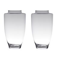 Set van 2x stuks transparante luxe grote vaas/vazen van glas 60 x 35 cm