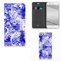 Mobiel BookCase Huawei P10 Plus Angel Skull Blauw - thumbnail