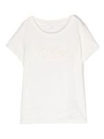 Chloé Kids t-shirt en coton à patch logo - Blanc - thumbnail