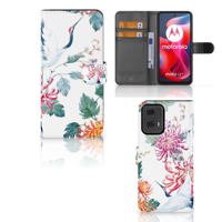 Motorola Moto G24 | G04 | G24 Power Telefoonhoesje met Pasjes Bird Flowers