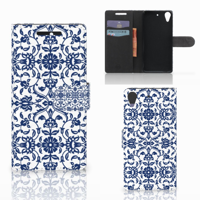 HTC Desire 628 Hoesje Flower Blue