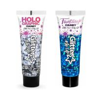 Paintglow Chunky Glittergel voor lichaam en gezicht - 2 tubes - zilver en diepblauw - 12 ml - thumbnail