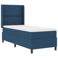 vidaXL Boxspringbed met matras en LED stof blauw 90x190 cm
