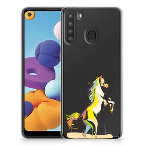 Samsung Galaxy A21 Telefoonhoesje met Naam Horse Color