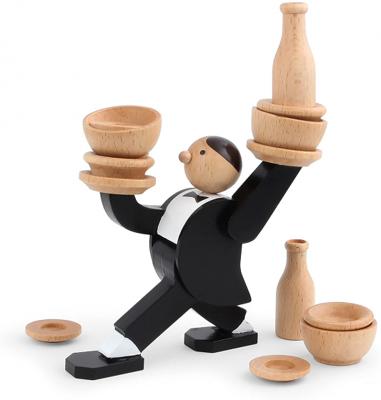Kikkerland evenwichtsspel The Waiter 7,5 x 14 cm hout 14 delig Kikkerland evenwichtsspel The Waiter 7,5 x 14 cm hout 14 delig