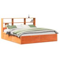 vidaXL Bedframe zonder matras massief grenenhout wasbruin 180x200 cm, bed, bed ombouw, boxspring, bedbodem, slaapkamermeubel, twijfelaar bed