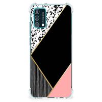 Samsung Galaxy M02s | A02s Shockproof Case Zwart Roze Vormen