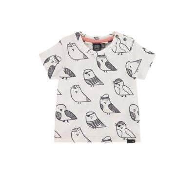 Babyface baby T-shirt met dierenprint wit