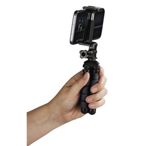 Hama Ministatief 1/4 inch Werkhoogte: 7 - 14 cm Zwart Voor smartphones en GoPro