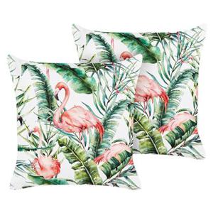 Beliani-ELLERA-Tuinkussen set van 2-Multicolor-45 x 45 cm-Polyester