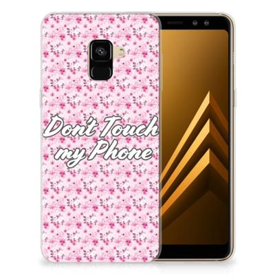 Samsung Galaxy A8 Plus (2018) Silicone-hoesje Flowers Pink DTMP