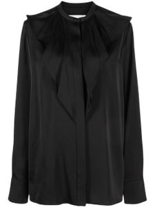 Jil Sander blouse volantée à manches longues - Noir