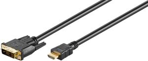 DVI-HDMI kabel High Speed - HDMI-A (mannelijk) - HDMI 1.2 - 1 meter - Zwart