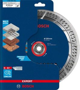 Bosch Accessoires Expert MultiMaterial diamantdoorslijpschijf 230 x 22,23 x 2,4 x 15 mm - 1 stuk(s) - 2608900663