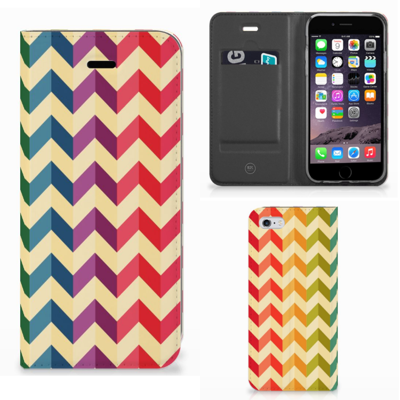 Apple iPhone 6 | 6s Hoesje met Magneet Zigzag Multi Color