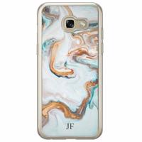 Samsung Galaxy A3 2017 hoesje naam - Marmer blauw goud