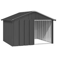 vidaXL Hondenhok 116,5x103x81,5 cm gegalvaniseerd staal antracietkleur, hondenkooi, tuinhuis voor hond, hondenhokken voor buiten