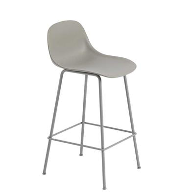 Fiber Barkruk Tube Base Backrest Grey 65 cm.