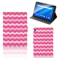 Lenovo Tab E10 Tablet Hoes Waves Pink - thumbnail