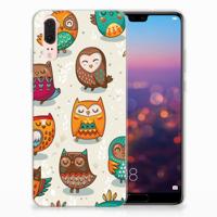 Huawei P20 TPU Hoesje Vrolijke Uilen