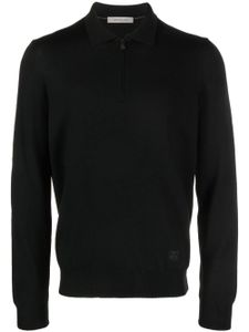 Corneliani pull en laine vierge à col zippé - Noir