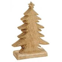 Kerstdecoratie houten kerstbomen / kerstboompjes 20 cm - Kunstkerstboom