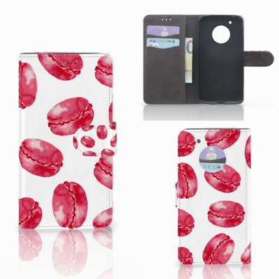 Motorola Moto G5 Plus Book Cover Pink Macarons