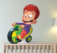 Sticker kinderkamer loopfiets jongen - thumbnail