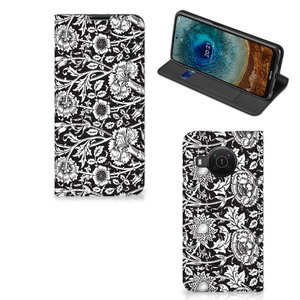 Nokia X20 | X10 Smart Cover Black Flowers