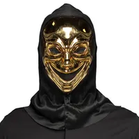 Gezichtsmasker Crazy killer met kap goud