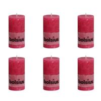 Bolsius Rustieke Stompkaarsen 130 x 68 mm 6 stuks fuchsia
