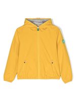 Save The Duck Kids logo-patch zip-up hooded jacket - Jaune - thumbnail