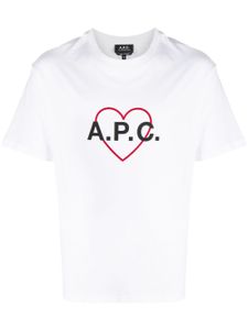 A.P.C. t-shirt à logo cœur - Blanc