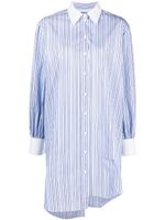 Moschino robe-chemise asymétrique à rayures - Bleu