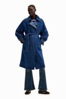 Oversized denim trenchcoat - BLUE - XL