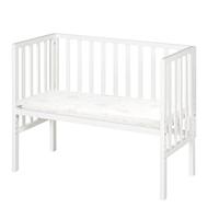 roba Bijzetbed 2-in-1 met matras Safe Asleep 45 x 90 cm en barrière, wit hout, geschikt voor alle maten ouders, vanaf de geboorte, ombouwbaar tot bank tot 65 kg
