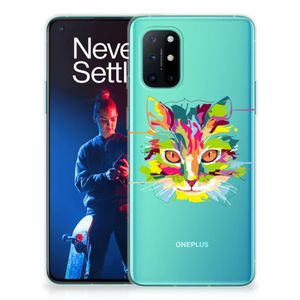 OnePlus 8T Telefoonhoesje met Naam Cat Color