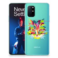 OnePlus 8T Telefoonhoesje met Naam Cat Color - thumbnail