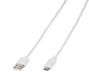 Vivanco USB-kabel USB 2.0 USB-A stekker, USB-C stekker 1.00 m Wit 39452