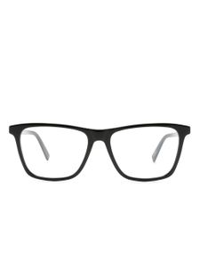 Zegna lunettes de vue carrées à logo gravé - Noir