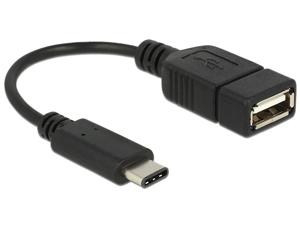 Delock USB-kabel USB 2.0 USB-C stekker, USB-A bus 0.15 m Zwart 65579