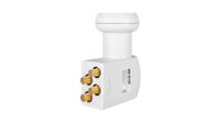 MegaSat HD-Profi Quad LNB Aantal gebruikers: 4 Feed-opname: 40 mm vergulden aansluiting, Weerbestendig Wit