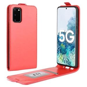 Samsung Galaxy S20 FE Verticale Flip Case met Kaartsleuf - Rood