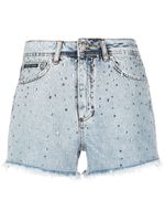 Philipp Plein short à ornements en cristal - Bleu - thumbnail