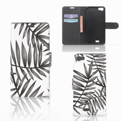 Wiko Lenny Hoesje Leaves Grey